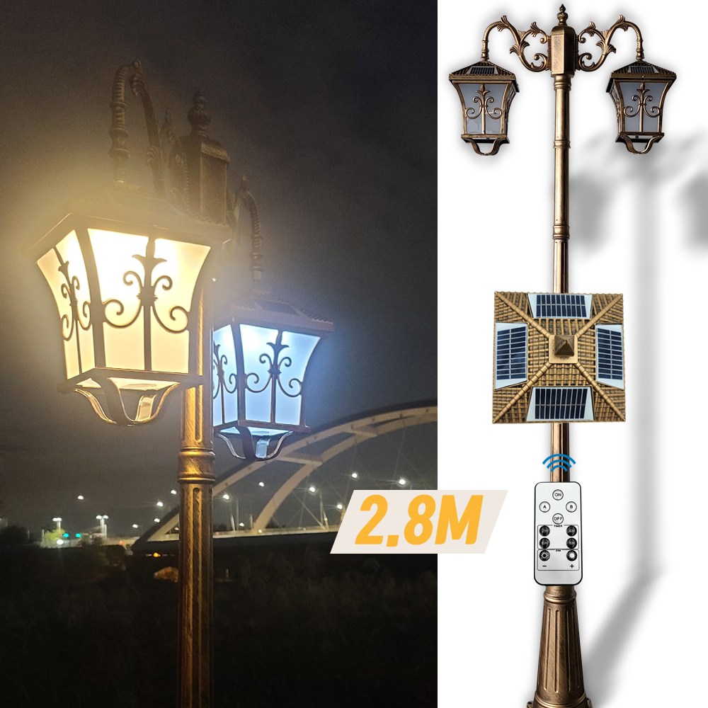 솔까든 전기세 없는 친환경 조명 솔라바인 2구 태양광 가로등 태양열 충전식 무선 럭셔리 야외방수 조명 285,000원
