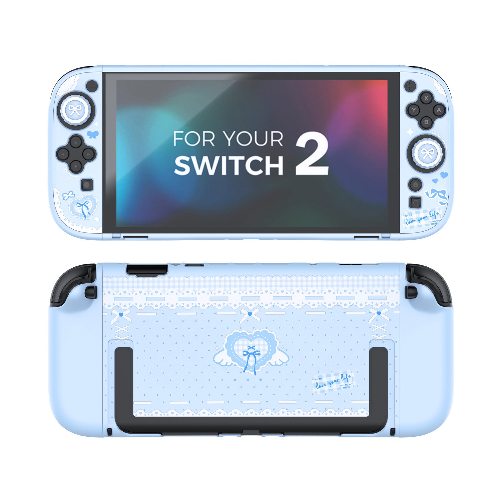 이이네 스카이 리본 닌텐도 스위치2 보호 케이스 세트 스위치2 풀커버, 1세트, 스카이 리본 테마, L1263 19,000원