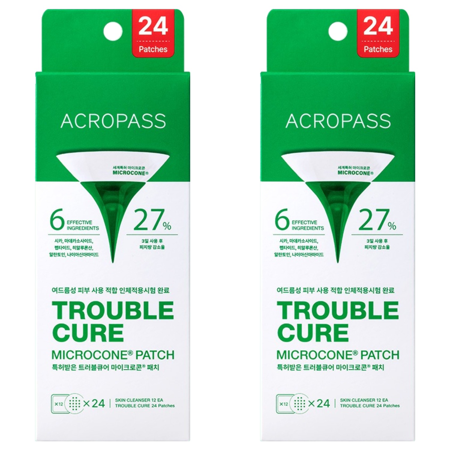 아크로패스 트러블큐어 24p + 스킨 클렌저 12p 스팟패치 세트, 1세트, 2개 64,000원