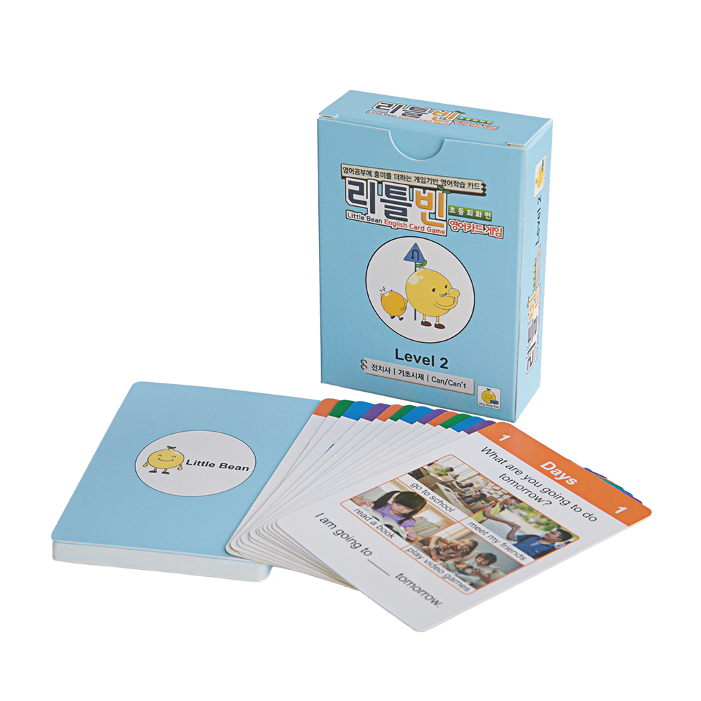[리틀빈 영어카드게임 회화편 레벨2]주니어 및 초등영어 필수 단어/문장/스피킹/문법 Q&A 단편, 혼합색상, 1개 13,800원