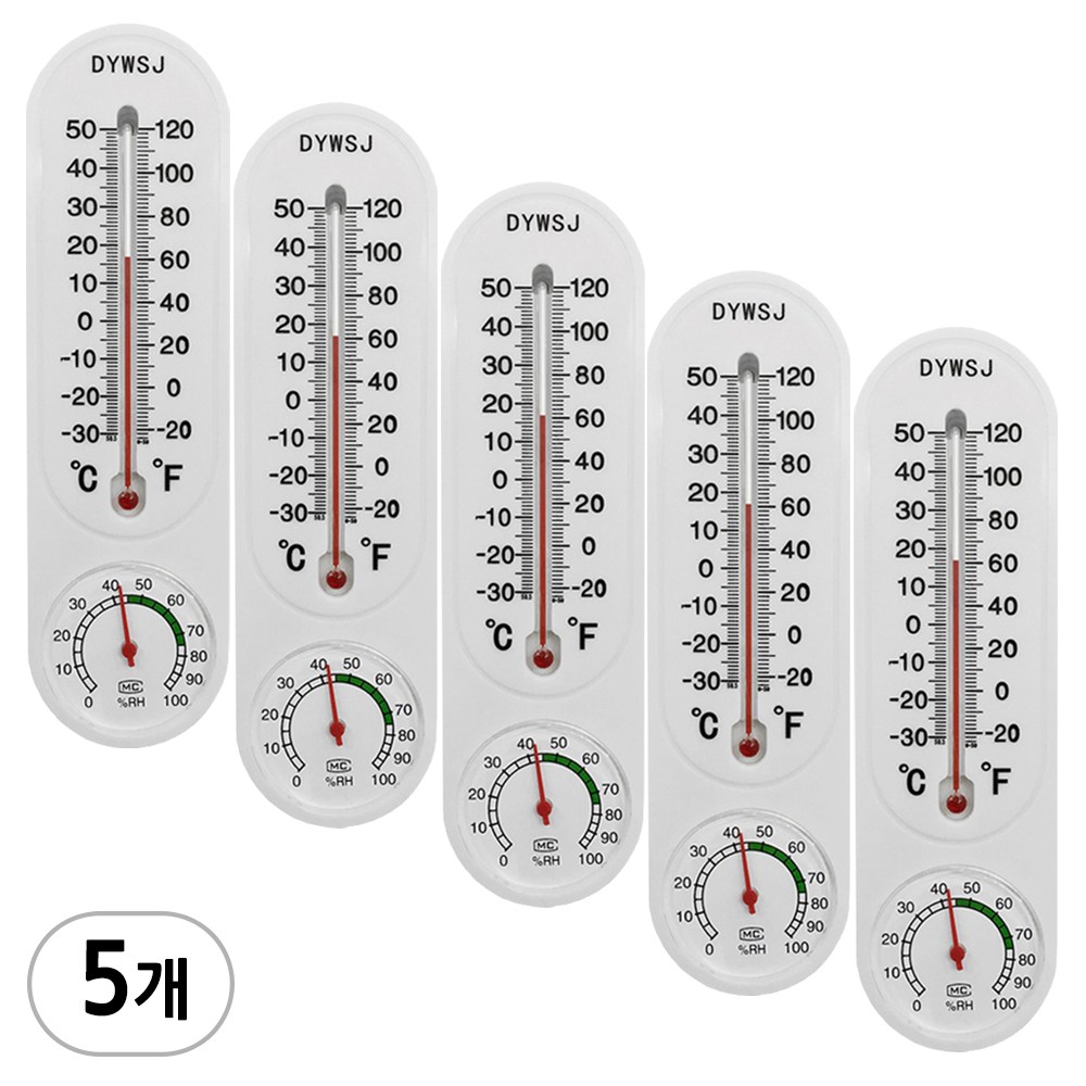 플라스틱 온습도계 A타입, 화이트, 5개, 1개 5,570원