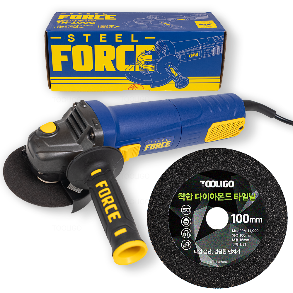 스틸포스 그라인더 1400W 글라인더 + 타일 절단날 세트, 1개 64,500원