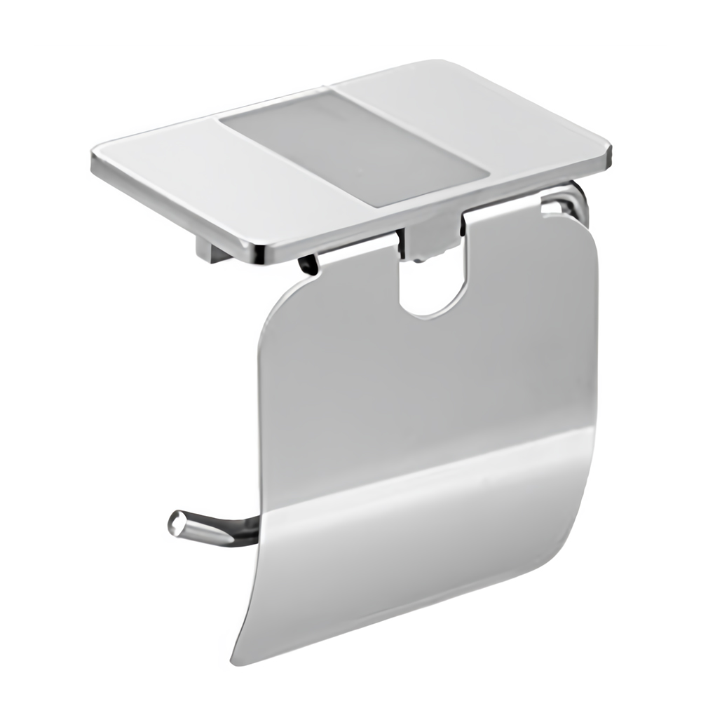 선반형 화장실 휴지걸이 방수형 핸드폰거치 무타공 접착식 스텐 욕실 화장지걸이 (유광실버), 1개 9,400원