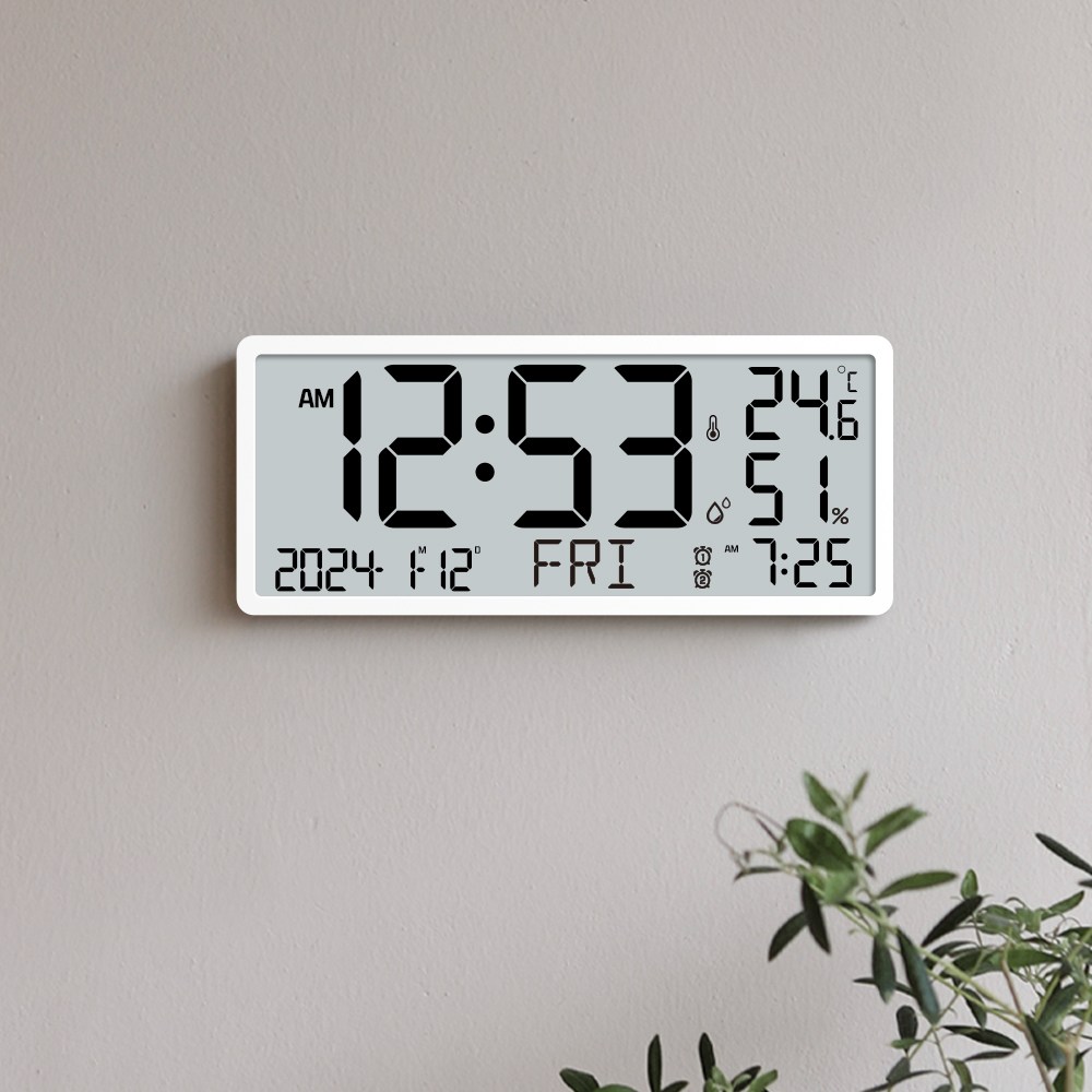 레벤데코 무선 대형 무소음 건전지 디지털 전자 벽시계 77,200원
