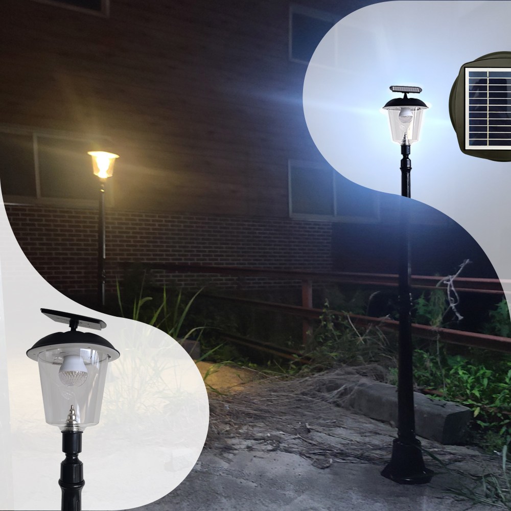 솔까든 태양광가로등 1.7m 고급형기둥 12LED 전원주택 가로등, 노란빛 75,900원