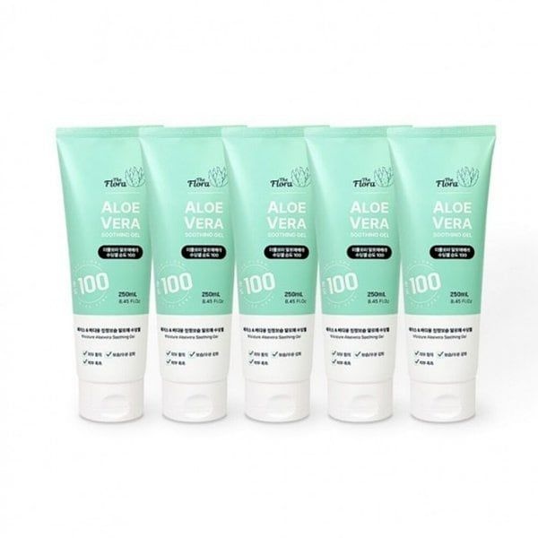 스킨케어 기초보습 더플로라 튜브형알로에 알로에베라 수딩젤튜브형 250ml-5개 보습 진정 수분크림 알로에베라수딩젤 93,200원