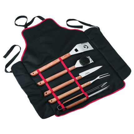 트라몬티나 바베큐구이용품 6종세트 - 카빙나이프1, 카빙포크1, 숯 삽1, 그릴청소용 솔1, 고기구이용집게 1, 바베큐 앞치마1 163,000원