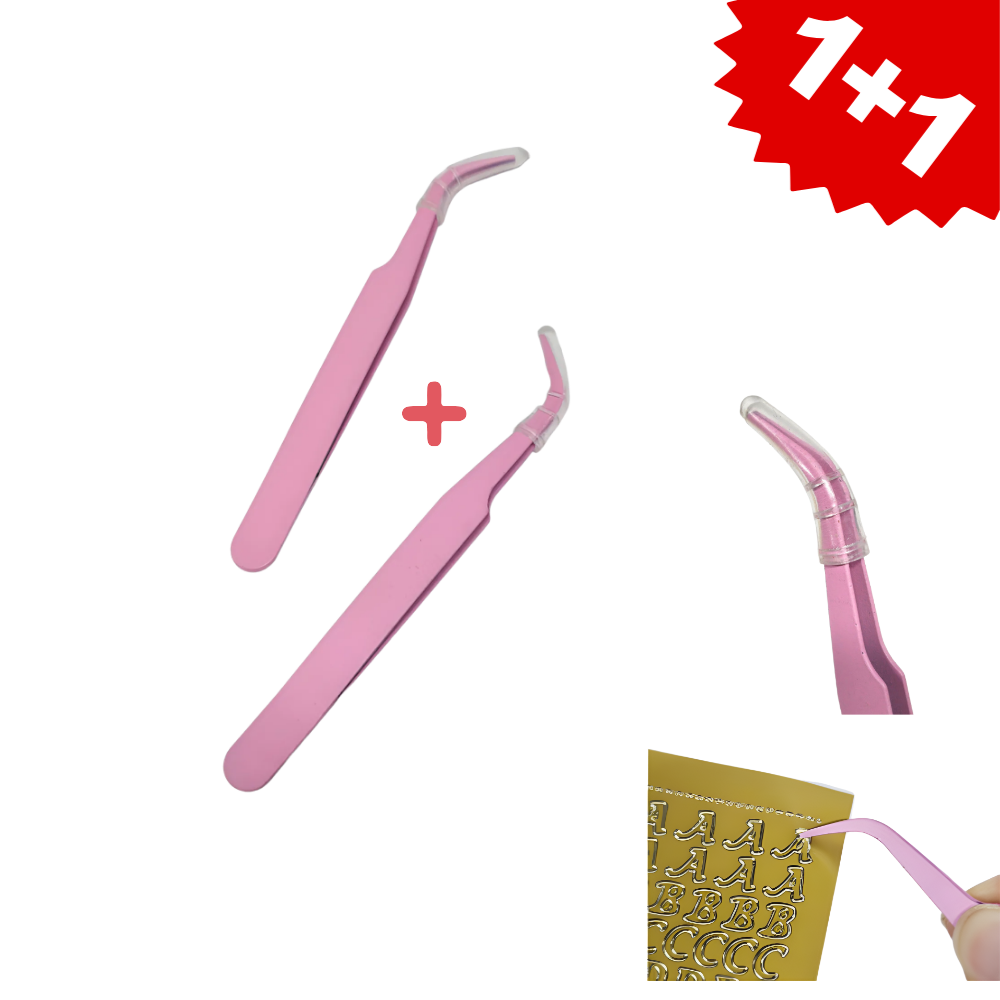 1+1 린델 속눈썹 커브형 다꾸 트위저 핀셋 다용도 스티커 공예, 2개, 부분뷰러 6,200원