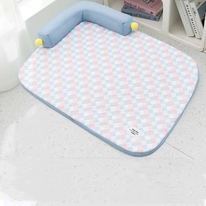 HANTAO 강아지 L형 소파 쿨매트 반려동물 아이스 방석 시원한 쿨링키 높이 베개 경추 보호 소형견 중형견용, 1, 블루핑크 22,500원