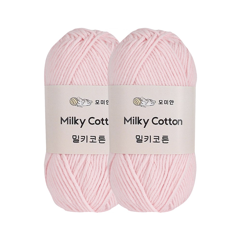 모미얀 밀키코튼 코바늘 뜨개실 50g, 48베이비핑크, 1개 5,090원