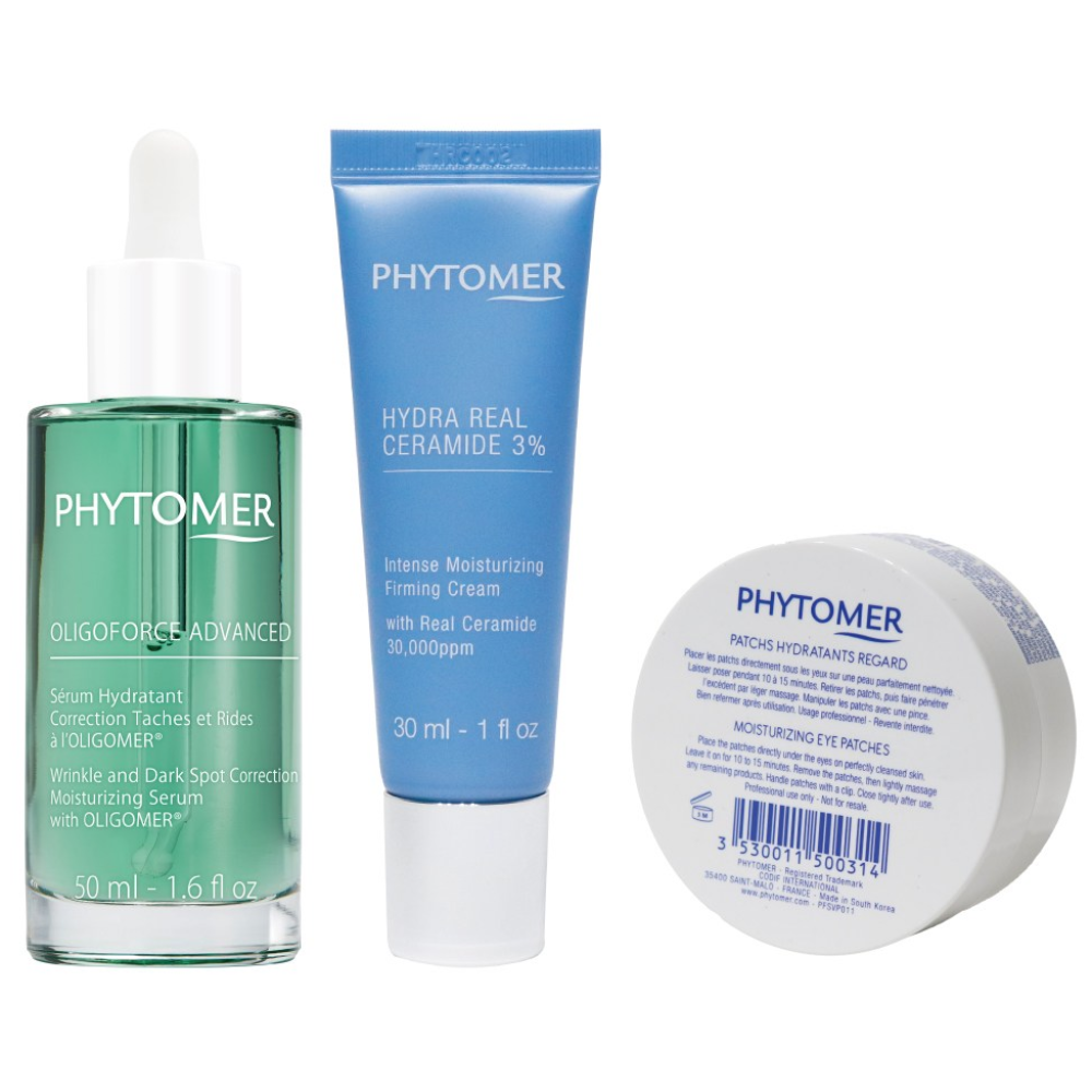 피토메르 올리고포스 광채 세럼 50ml, 하이드라 리얼 세라마이드 3% 크림 30ml, 모이스처라이징 아이패치 60매 159,000원