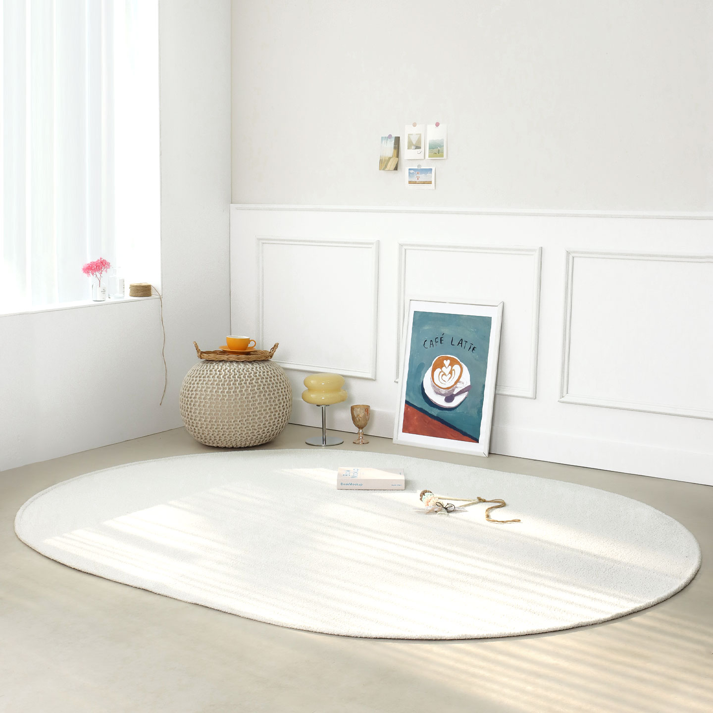 레시앙뜨 크리미 사계절 단모 워셔블 타원형 러그 98,900원