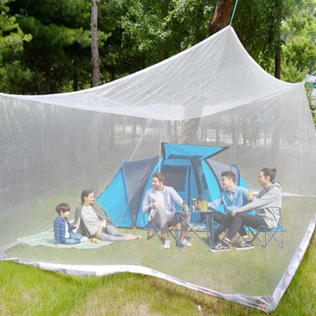 닛시스타일 국산 높이210cm 10-20인용 대형모기장 사각 침대 야외 캠핑 모기장 19,900원