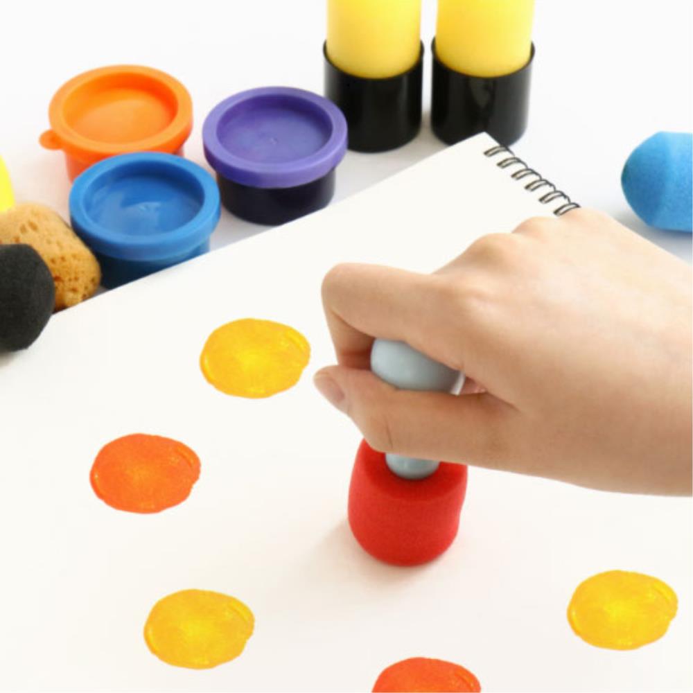 손이작은 유아용 둥근 스펀지스탬프 4종세트 스펀지 찍기 도장 추천 유치원 4,110원