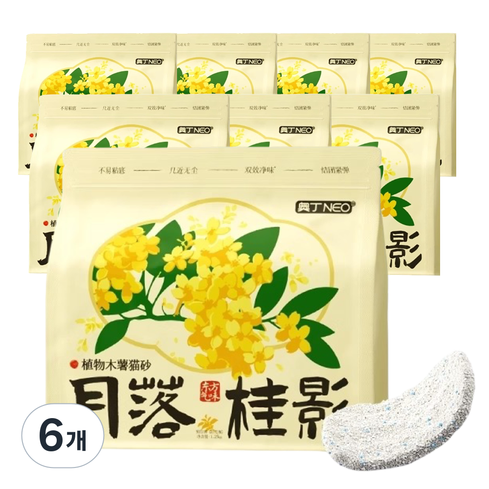 오딘 순수 카사바 강력탈취 먼지없는 응고력좋은 사막화방지 고양이 배변 모래, 6개, 라벤더향, 2L 29,900원