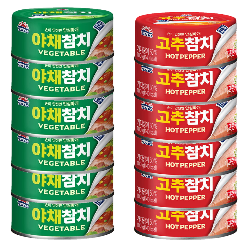 사조 / 안심따개 야채참치 100g x 6개 + 고추참치 100g x 6개 세트, 1개 21,670원
