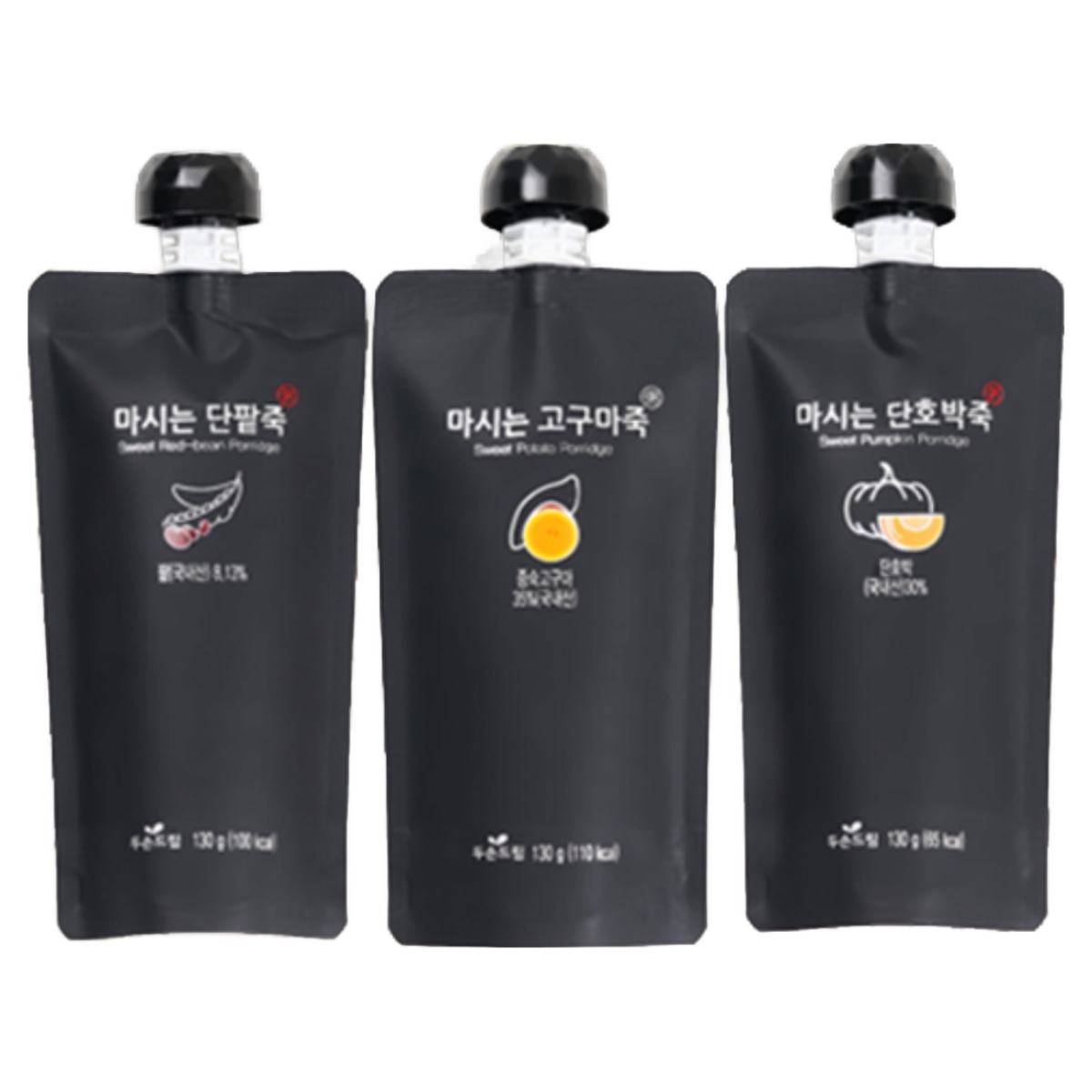 [애드크로스 홈쇼핑]두손드림 마시는 15초 즉석죽 팥죽 고구마죽 단호박죽 환자영양식 짜먹는 즉석죽, 1세트, 1.95kg 39,800원