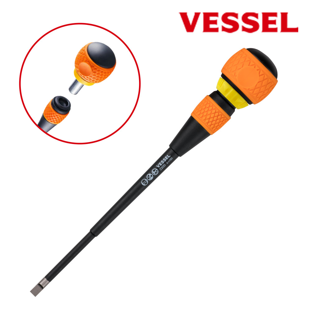 베셀 전공 라쳇드라이버 일자 드라이버 주먹라쳇 분리형 NO.2200 (-) 6x150 25,000원