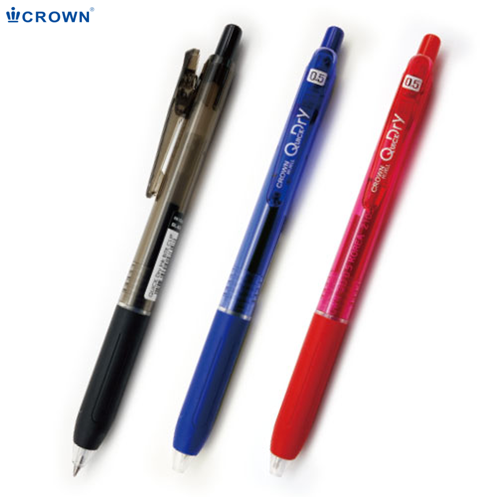 [크라운] 퀵드라이 바이트 클립 볼펜 0.5mm, 레드 0.5mm, 1개 480원