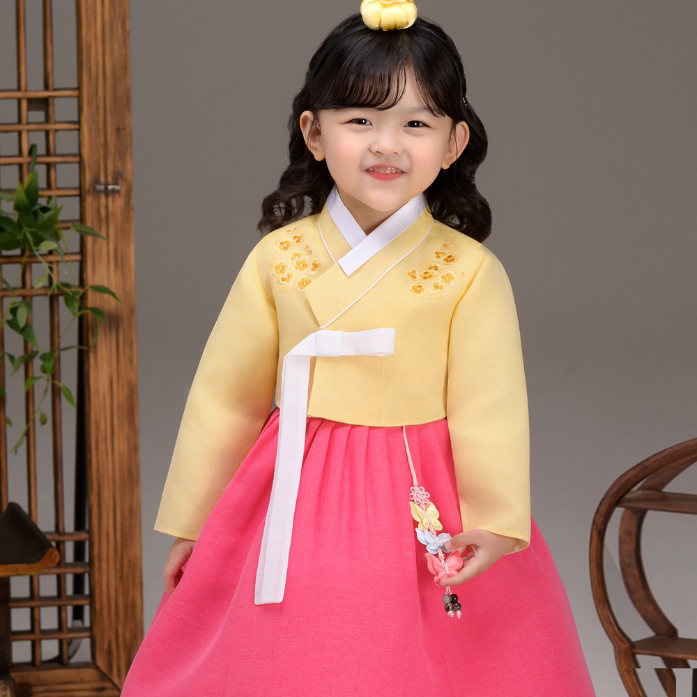이설한복 823 노랑꽃색 여아용 아동한복 세트 39,510원