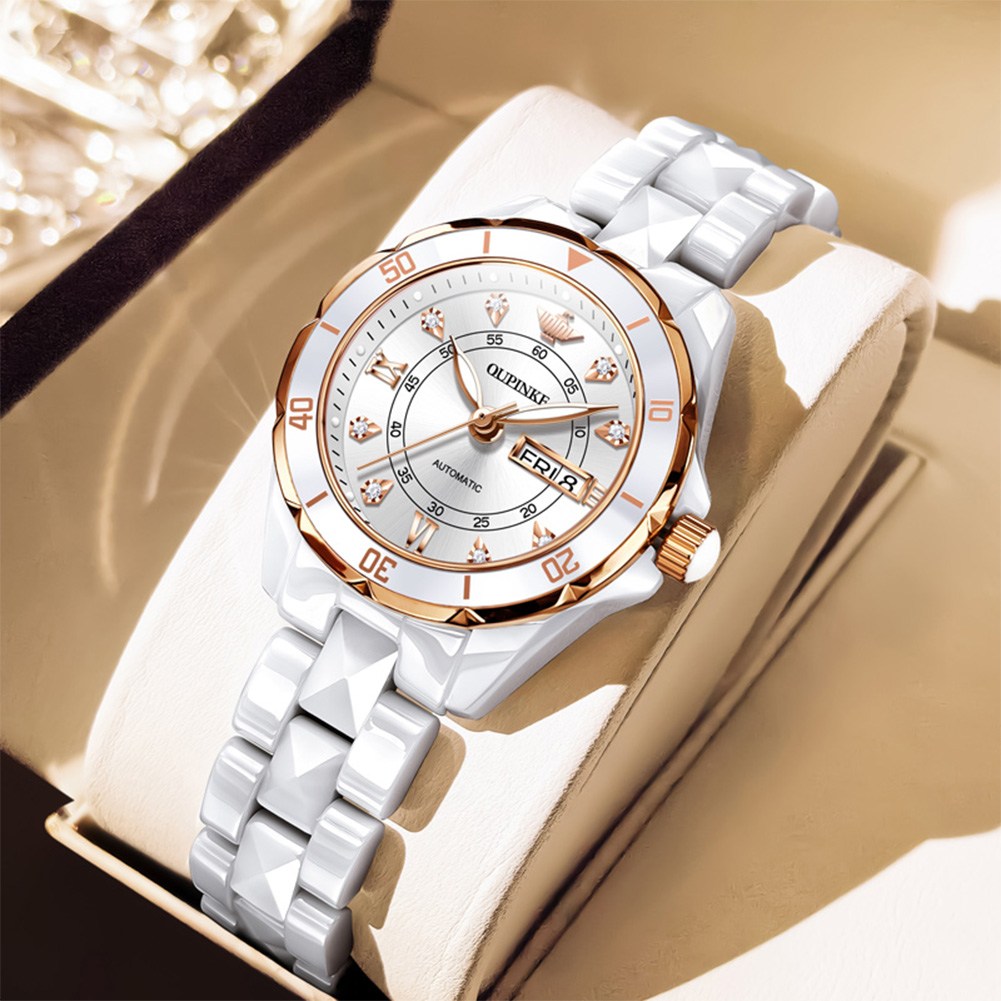 OUPINKE 여성시계 기계식 오토매틱 럭셔리 명품 워터프루프 야광 세라믹시계 383,000원
