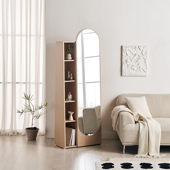 삼익가구 로들리 라운드 수납 전신 거울 109,000원