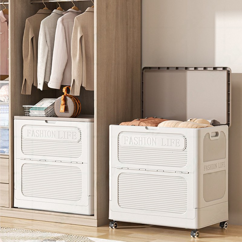 Kleeno 대형 정리함 150L 대용량 폴딩 수납함 이동 가능 리빙박스 옷 이불 보관함, 1개, 흰색 33,200원