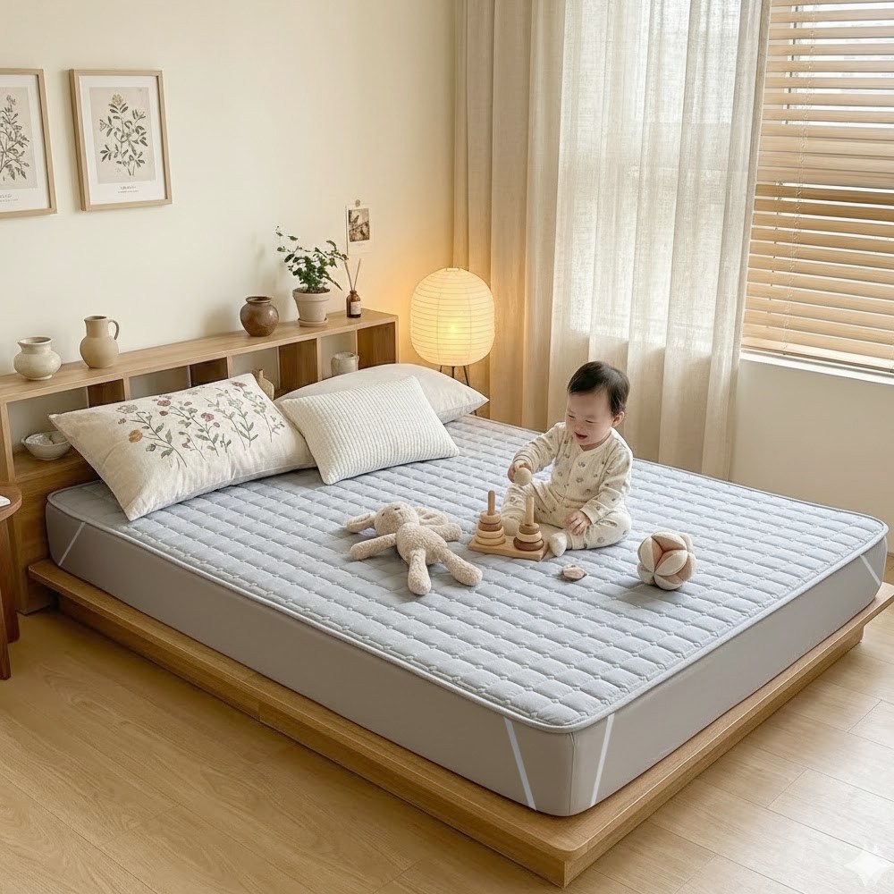 리보아 사계절 순면 누빔 매트리스 침대 패드 고정밴드형 19,800원