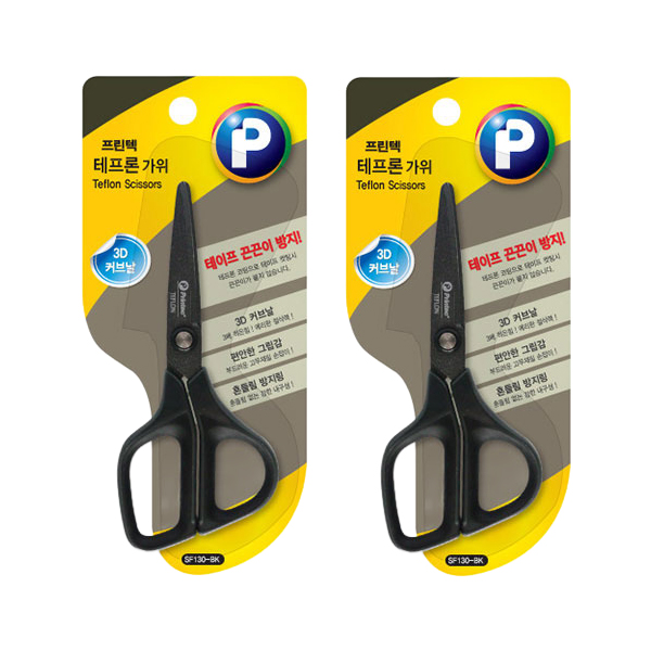 프린텍 SF130-BK 3D 커브 블랙 가위 13cm 소형 테프론코팅 테이프 끈끈이 방지 가위 6,980원