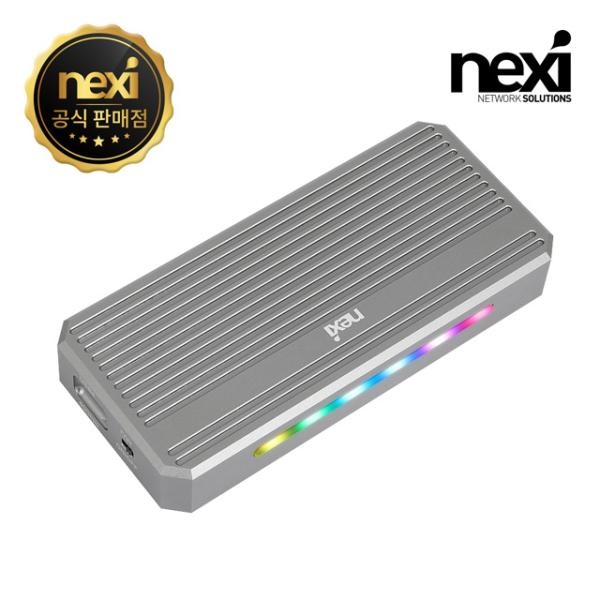 넥시 NX1413 USB4 썬더볼트4 M.2 NVMe SSD 외장케이스 NX-TBU40-S2 40Gbps속도 C타입 RGB LED 쿨링팬 메탈소재 94,500원