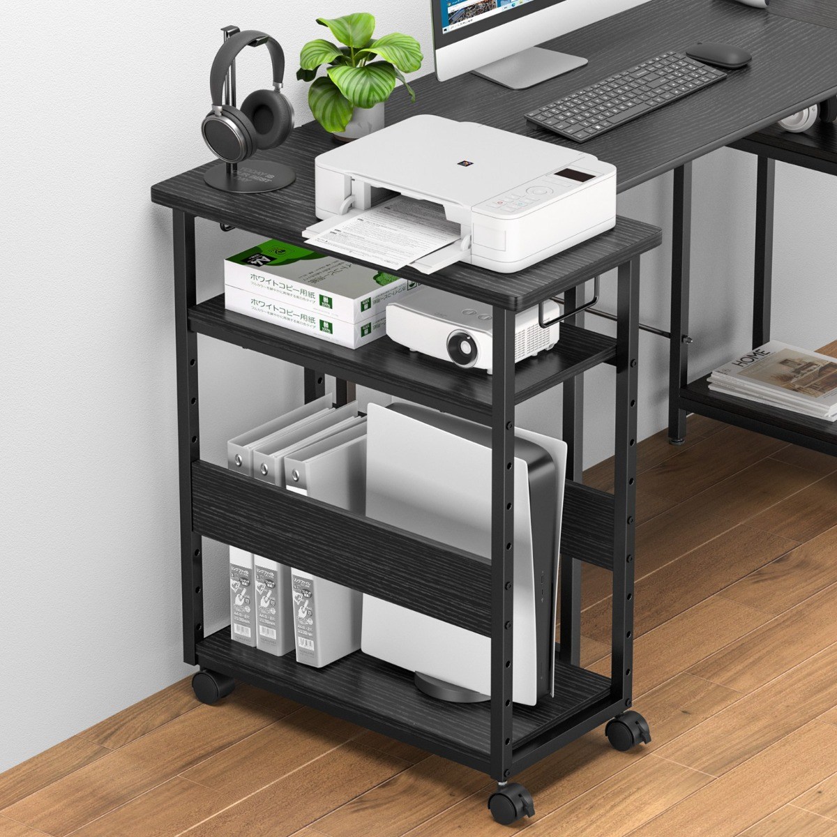 JSUSUJ 본체 선반 데스크 확장 사이드 테이블 책상 보충 선반 프린터다이 거치대, 블랙이에요 81,400원