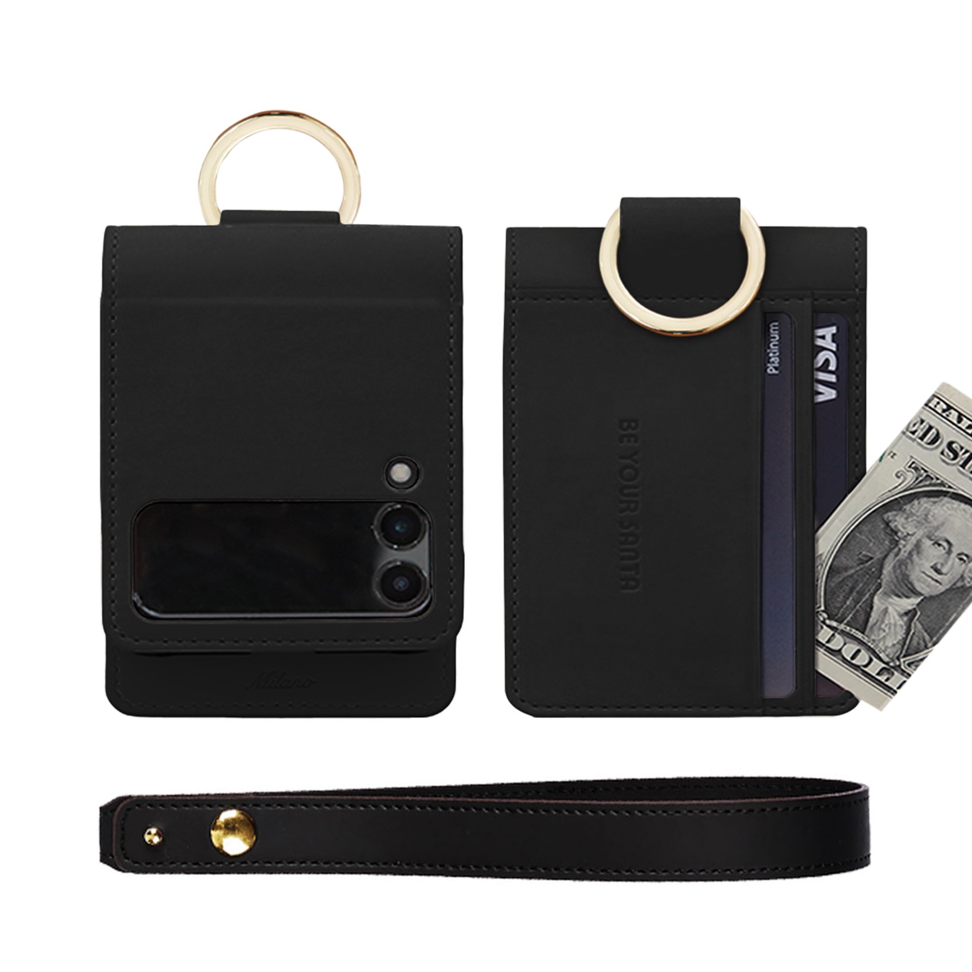 비유어산타 Z플립3케이스 Z플립4케이스 이태리원단 밀라노 센스 핸드스트랩 세트 57,020원