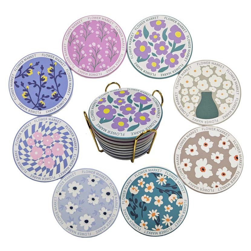 코시나 보니따 규조토 컵받침 8개+홀더 세트 13,800원