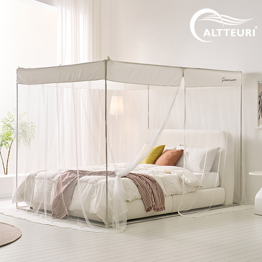알뜨리 지퍼식 사각모기장세트+스텐봉포함 침대모기장 텐트 거실 방충망 69,900원