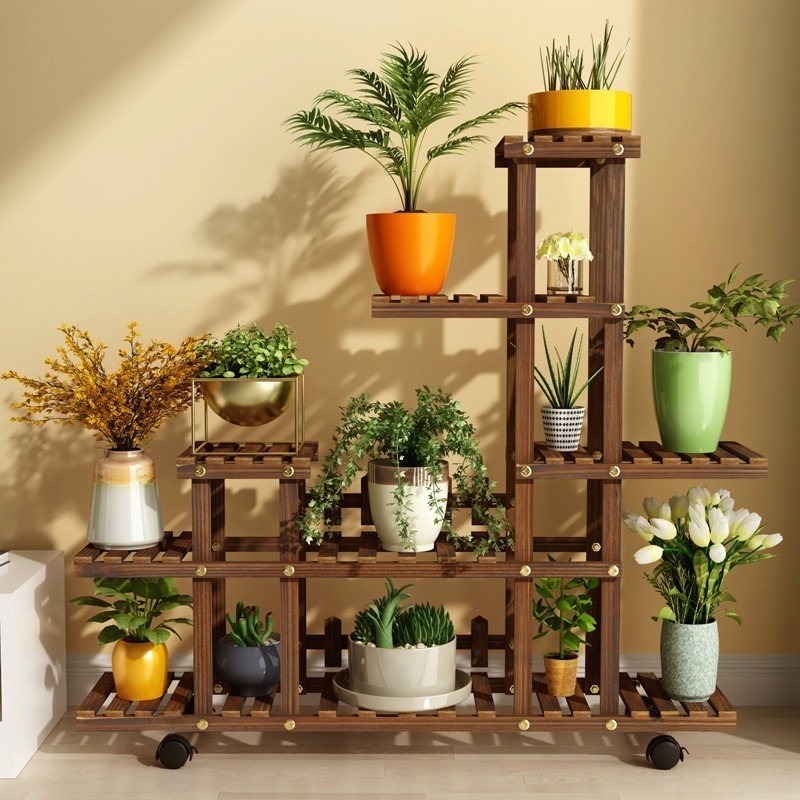 나무 베란다화분정리대  이동 가능 화분선반 33,600원