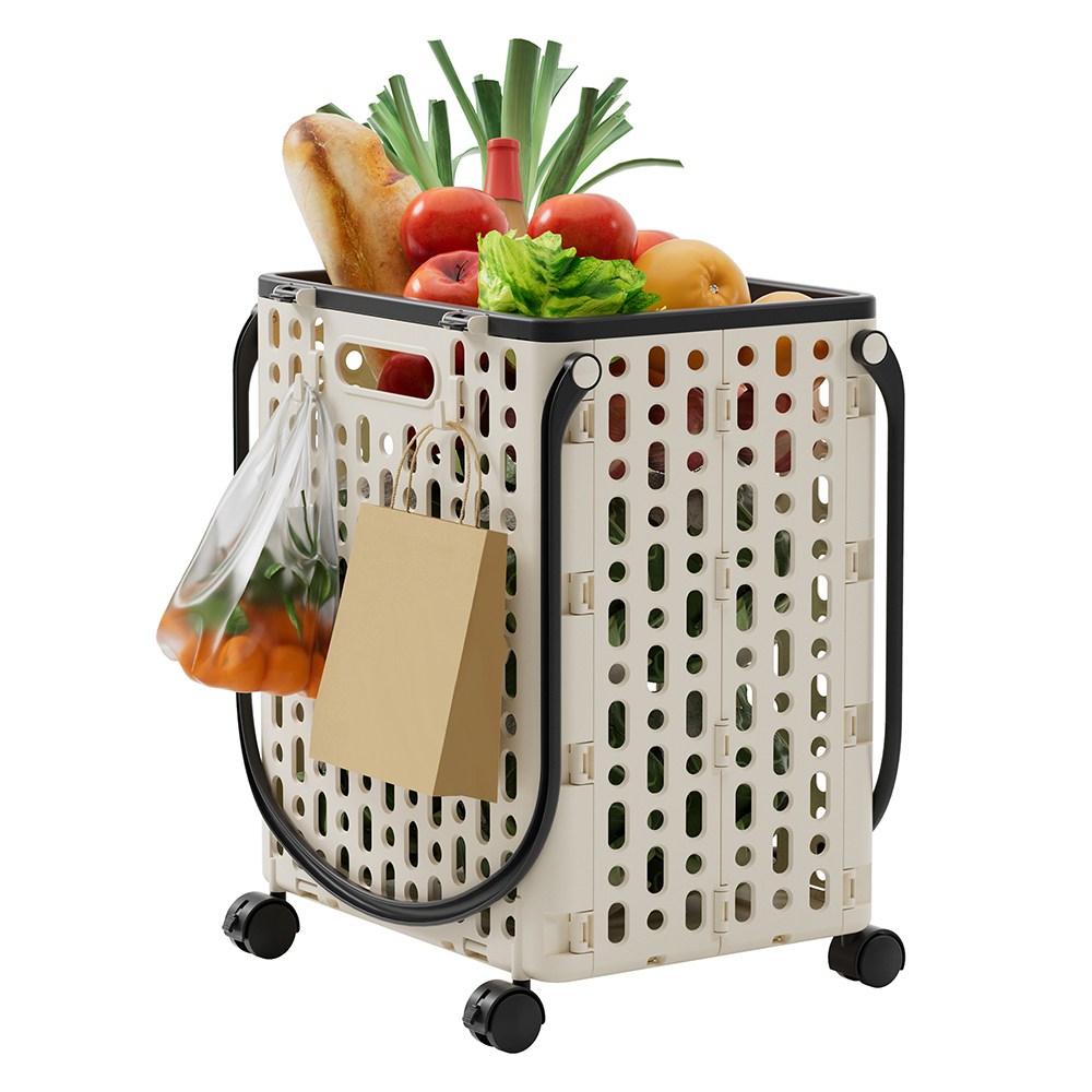 슈퍼인 4바퀴 접이식 쇼핑카트 손수레 마트 장바구니 캠핑 핸드 폴딩 쇼핑카트, 1개, 베이지 27L 33,800원