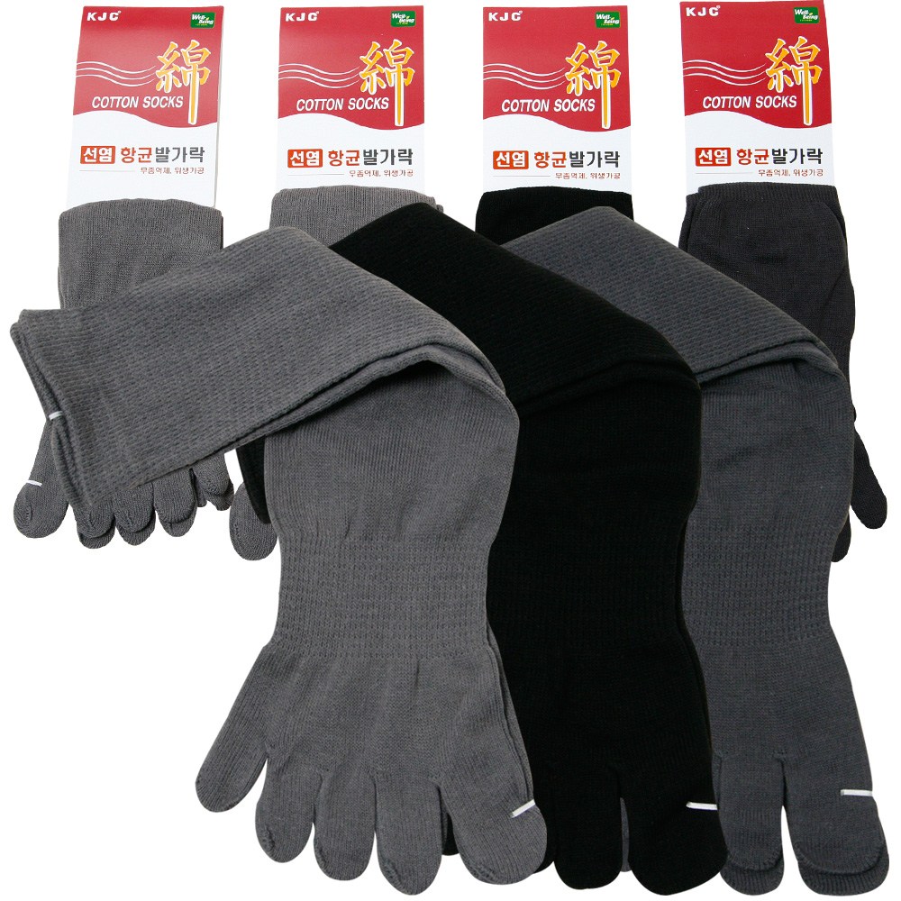 양말쟁이 KJC 남성 국제 선염 발가락 장목양말 10켤레세트 22,500원