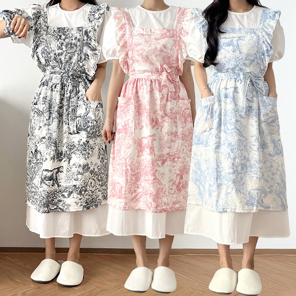 코지데일리 여성 주방 앞치마 카페 어린이집 예쁜 얼집 보육교사 원피스 유치원 선생님, 1개, 598A앞치마누아 17,900원