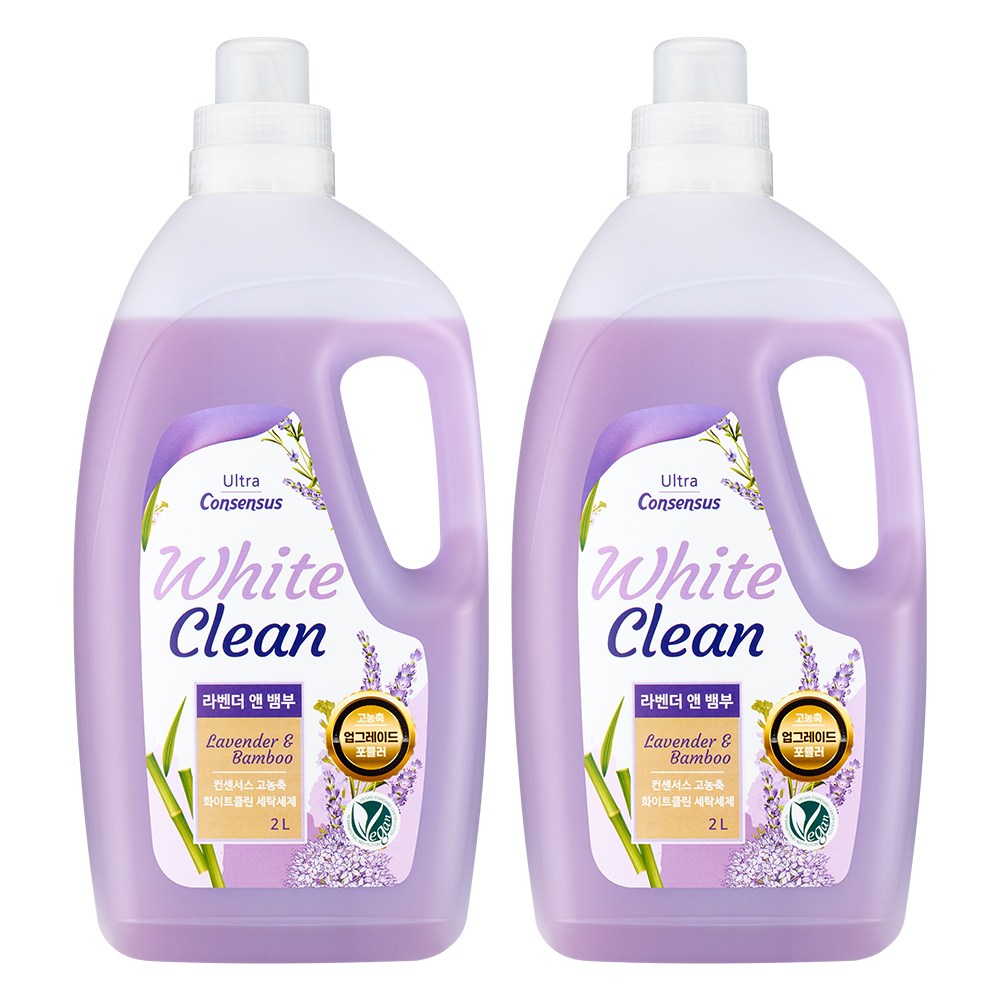 컨센서스 화이트클린 고농축 세탁세제 라벤더앤뱀부 2L x2개, 2L, 2개 38,900원
