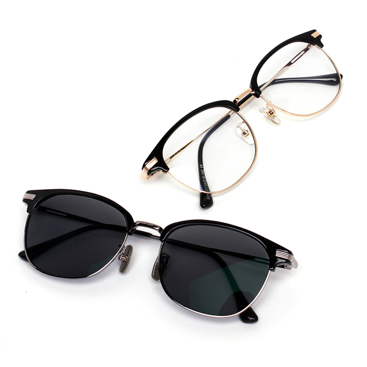 신상 그대로착용 JB9 Click 2컬러 블루라이트차단안경 하금테 변색안경 선글라스 자외선차단 블랙 골드 실버 남녀공용 51,900원