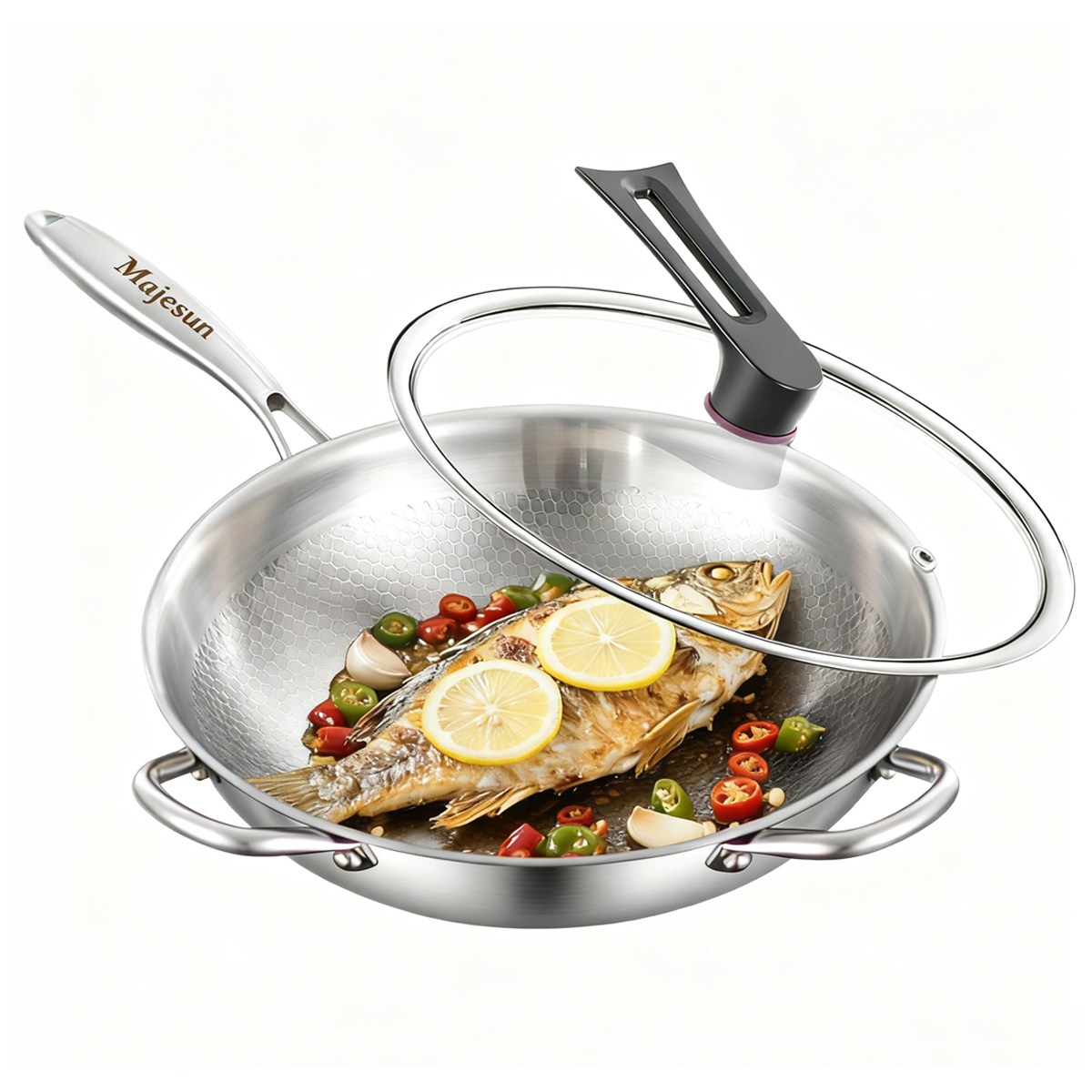 Majesun 무코팅 프라이팬 304티타늄 스테인레스 논스틱 인덕션 가스레인지 겸용, 1개, 32cm 53,900원