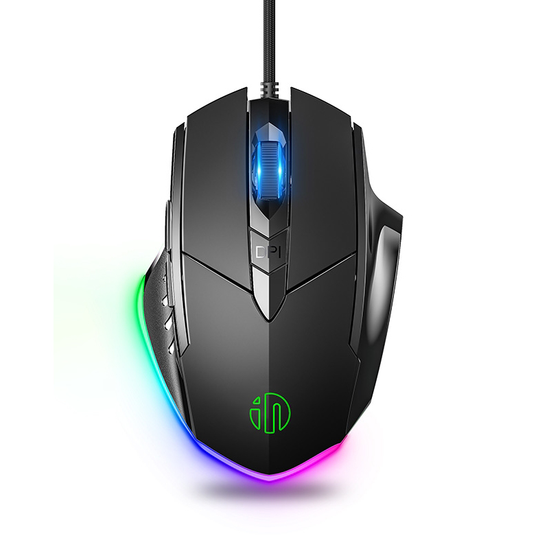 Inphic W1 Pro 무소음 마우스 RGB 매크로 프로그래밍 기능 탑재 6버튼 인체공학적 유선 게이밍 마우스, 블랙 25,800원