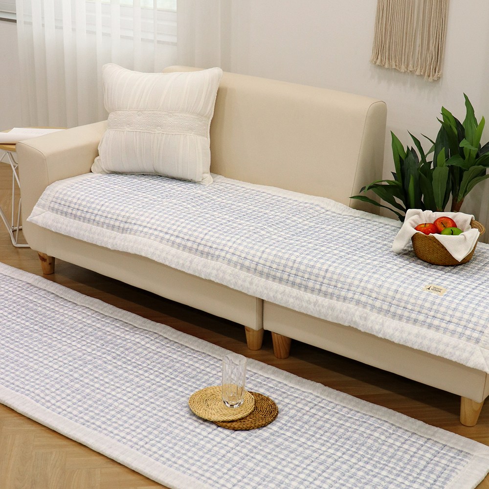 집에 체크 여름시어서커 3인용 4인용 돌쇼파 쇼파패드_2color 43,300원