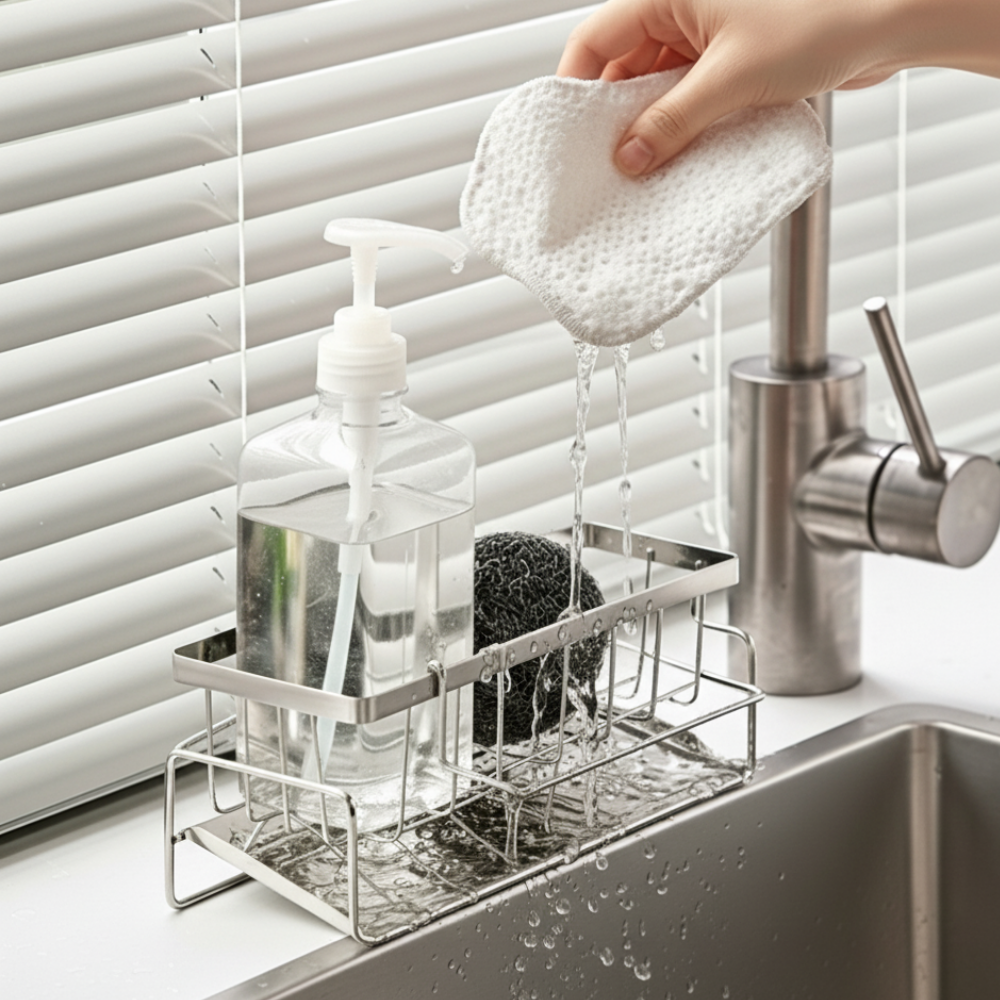 아르벤 녹슬지 않는 스텐 304 수세미 거치대, 1세트, 스테인레스 15,000원