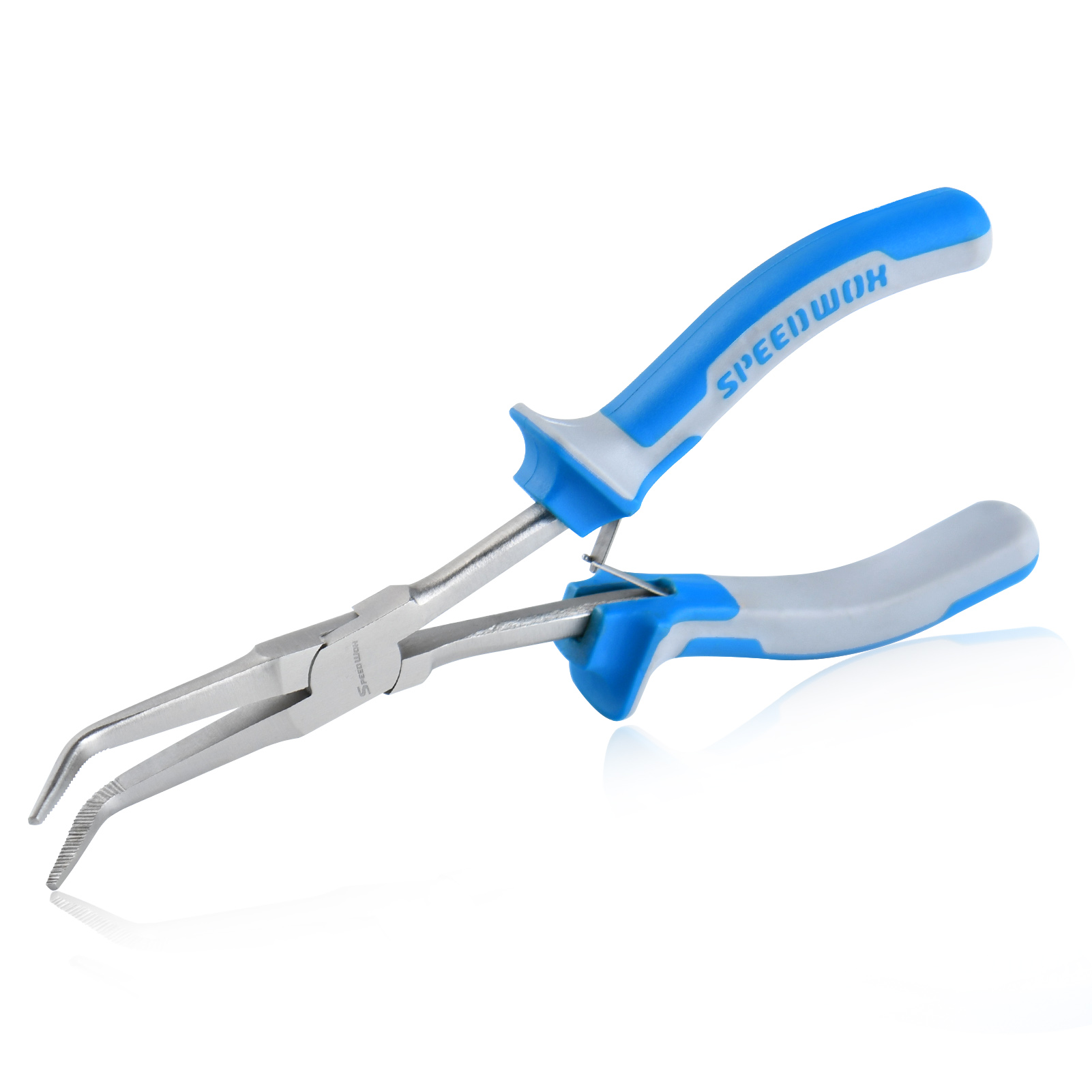 SPEEDWOX 좁은 공간에 닿기 어려운 톱니 모양 턱이 있는 롱 리치 벤트 니들 노즈 플라이어, 정밀 와이어 루프 플라이어, 좁은 공간에 도달하기 어려운 보석 제작 도구 낚시 도, 1개 10,590원