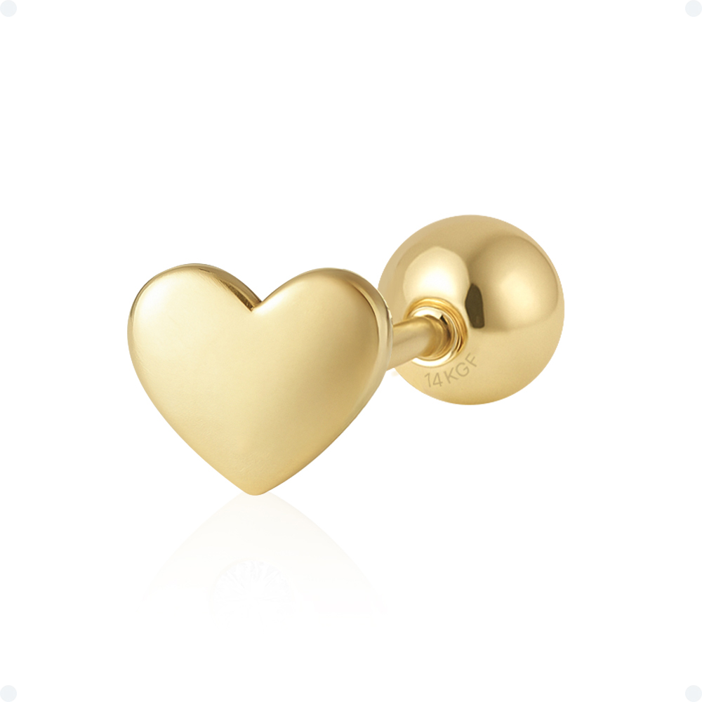 쥬넬 14KGF 미니 볼드 하트 골드필드 피어싱 33,900원