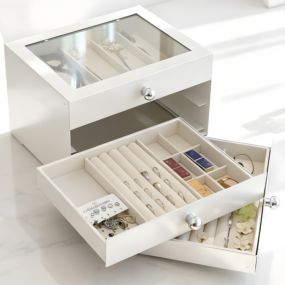 마치홈 쥬얼리 악세사리 3단 보석함, 1개, 화이트 43,800원