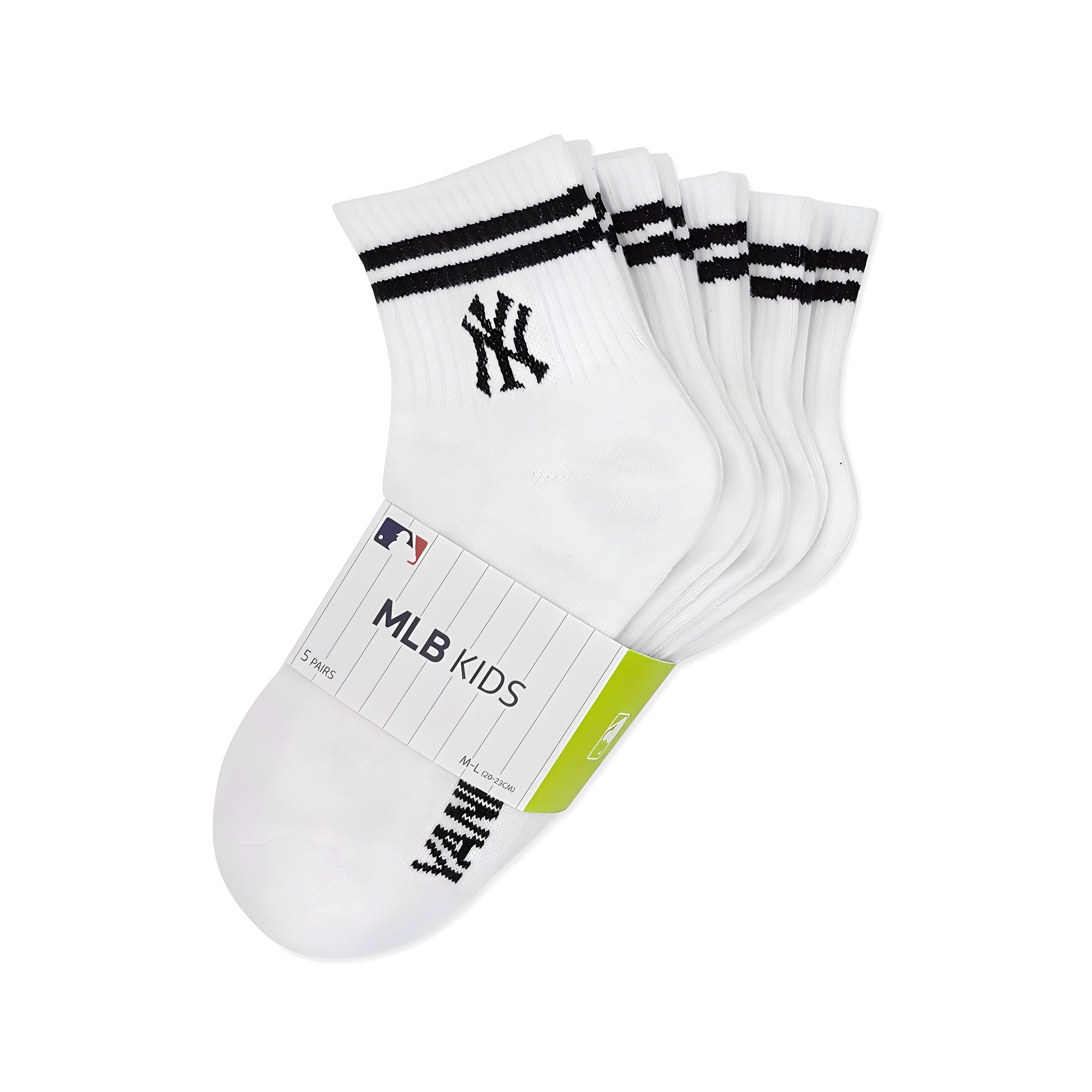 MLB 아동용 빅 투라인 로고 중목 양말 5족, 현재가 13,410원