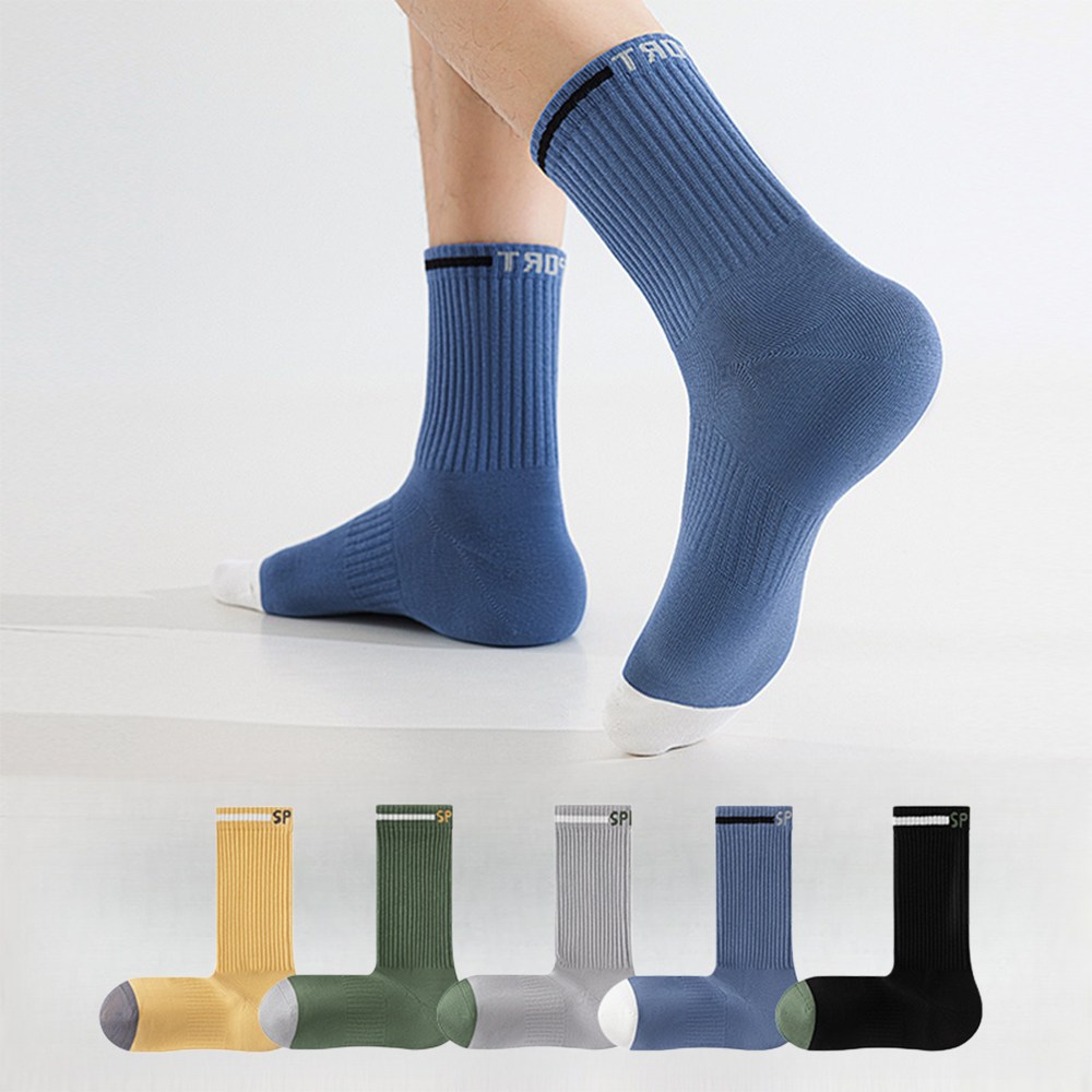 MJLP 남성 스트라이프 봄여름 양말 중목 양말 장목 양말 중목 양말 운동 압박 흰양말 면 양말 5족 세트 24,990원