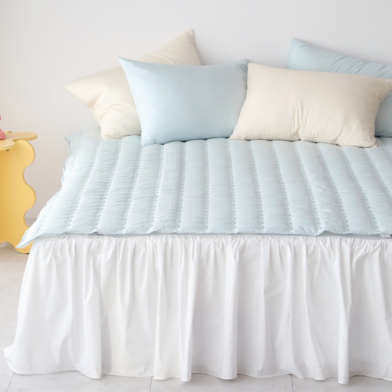 베이직톤 국내산 모달100 한사이즈 큰 밴드 고정형 침대패드, 파우더블루 64,900원